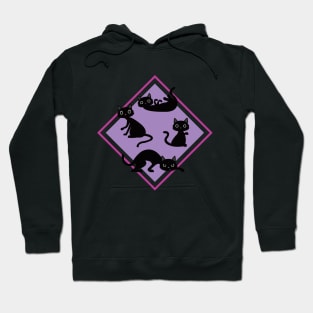 four black cute cats Hoodie